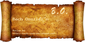 Bech Osszián névjegykártya